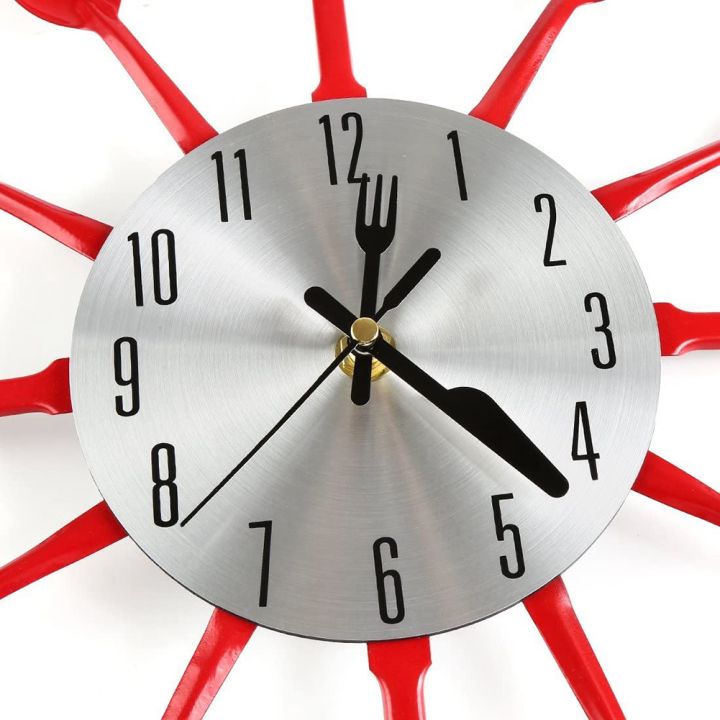 16%20Inch%20Large%20Kitchen%20Wall%20Clocks%20with%20Spoons%20and%20Forks(Red)%20-%20Image%206