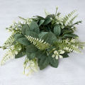 GC 25CM Wedding Candle Rings Artificial Greenery Wreath Wedding For Pillars Farmhouse Wedding Table Party Home Decor. 
