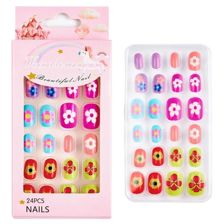 24Pcs/120pcs%20Set%20Cartoon%20Style%20Kids%20Nails%20Detachable%20Press%20On%20Nails%20Full%20Cover%20Press%20Stick%20On%20Nails%20Children%20Decoratio%20-%20Image%207