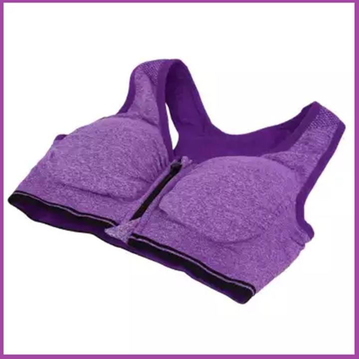 Women Sport Bra Running Gym Yoga Fitness Tops Tank Workout Zipper Stretch