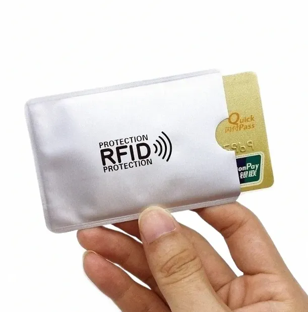 RFID%20Blocking%20Sleeves%20NFC%20Anti%20Scan%20ID%20Credit%20Card%20Holder%20Case,%20Silver%20-%20Image%205