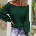 Loose Sweater Stylish Off Shoulder All Match Sweater Lady Winter Sweater Slash Neck Strapless Patchwork Top Streetwear.