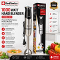 RedSwiss RSHB-301 1000W Hand Blender with powerful motor, 2-speed control, and durable stainless steel blade. Perfect for fast blending, cutting, and easy cleaning. Ideal kitchen appliance for everyday use. 