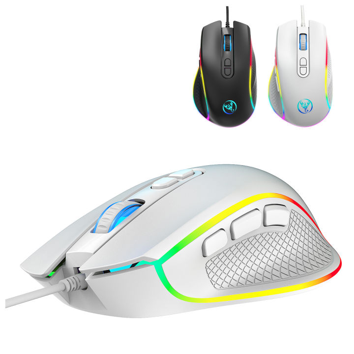 HXSJ Gaming Cable RGB Gaming Mouse 12800DPI Gaming Mouse 8 Key Macro Programming