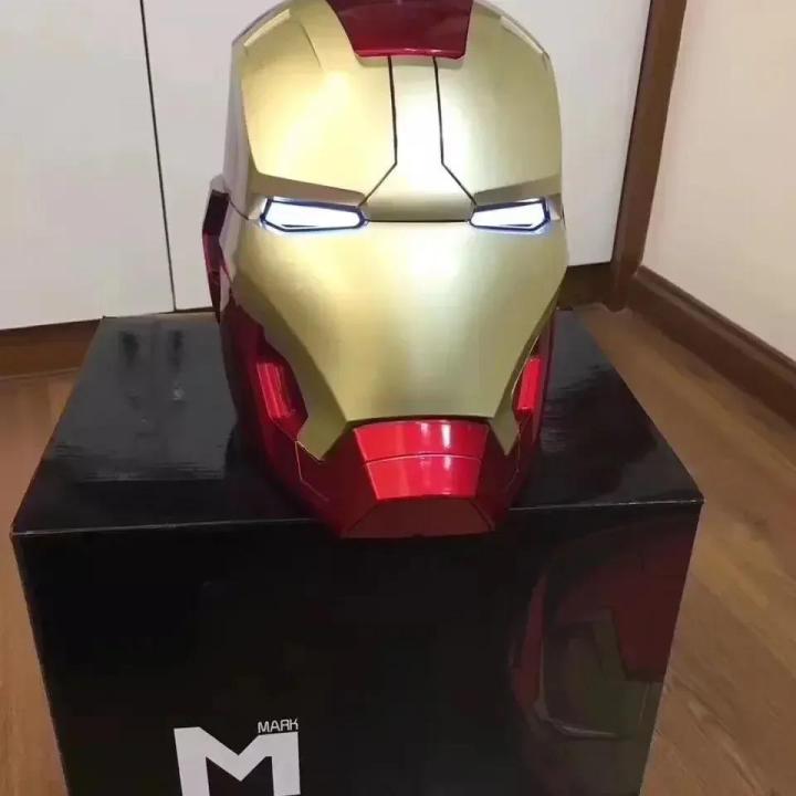 2024 Hot Marvel Avengers Iron Man Helmet Cosplay 1/1 Light Led Ironman Mask Pvc Action Figures Toys Children Adult Birthday Gift