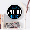 Qiunery LED Wall Clock With Remote Control Auto Dimming 10 Level Brightness Digital Alarm Clock For Home Farmhouse Office. 