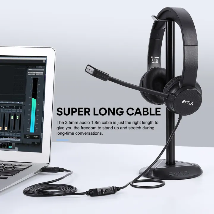 EKSA%20H12/H12E%20Wired%20Headset%203.5mm/USB%20On-Ear%20Computer%20Headphones%20with%20Rotatable%20Microphone%20Noise%20Cancelling%20for%20Call%20Center%20-%20Image%204