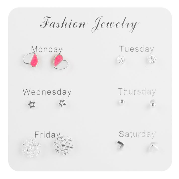 6%20Pairs%20One%20Week%20Stud%20Earrings%20Sweet%20Korean%20Style%20Earrings%20Set%20For%20Women%20Girls%20Jewely%20Gift%20-%20Image%205