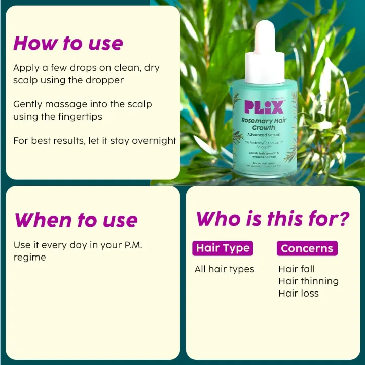 PLIX%20-%20THE%20PLANT%20FIX%20Rosemary%20Hair%20Growth%20Serum%20with%203%25%20Redensyl,%204%25%20AnaGain,%203%25%20Baicapil,%2030%20ml%20%7C%20Stimulates%20Hair%20Growth,%20Increase%20Hair%20Density%20&%20Thickens%20Hair%20%7C%20For%20Men%20&%20Women%20-%20Image%204