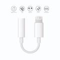 Lightning to 3.5 mm Headphone Jack Adapter for iPhone withe microphone suported - White.