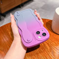 Olige Case For iPhone 11 12 13 14 15 Pro Max 6 7 8 14 15 Plus X XR XS Max New high-end minimalist style niche gradient color collision skin friendly liquid wave wrist strap phone case back cover.