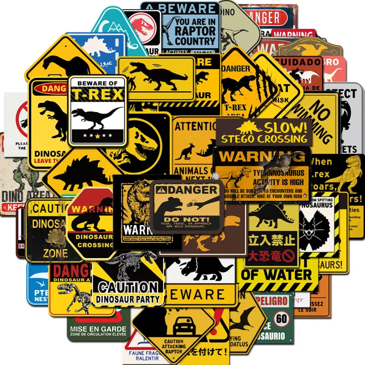 10/60pcs%20Jurassic%20World:%20Dominion%20Danger%20Stay%20Away%20Wild%20Zone%20Dinosaur%20Decal%20PVC%20Car%20Warning%20Stickers%20Danger%20Banning%20Sticker%20-%20Image%202