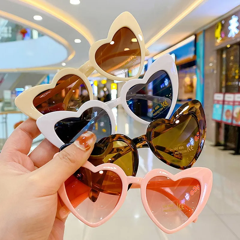 2023 New Cartoon Cute Heart Sunglasses UV400 Kids Girl Boy