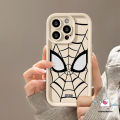Cartoon Cool Spider-Man Eyes Case Compatible For IPhone 7Plus 13 15 14 12 11 Pro Max 8 6 7 6S Plus X XR XS MAX SE 2020 Fashion Brand Marvel Couples Angel Eyes Shockproof Soft Case.