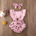 2PCS Newborn Infant Baby Girl Polka Dot Romper Jumpsuit Clothes Floral Outfit. 