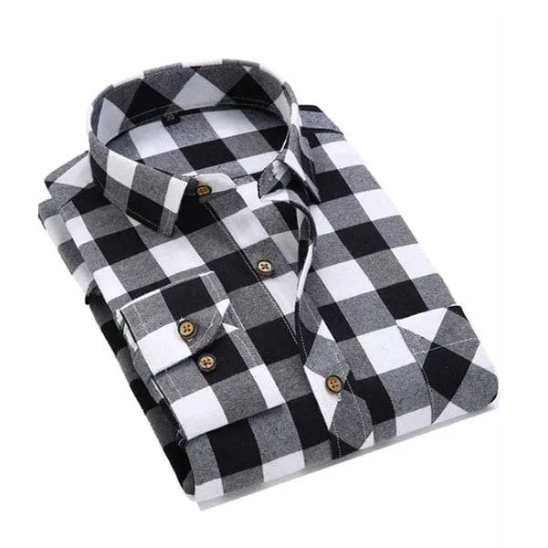 New%20Smart%20Looking%20Trendy%20Cotton%20Black%20&%20White%20Check%20Oxford%20Long%20Sleeve%20Casual%20Shirt%20For%20Men%20By%20Smart%20Eshop(DK)%20-%20Image%203