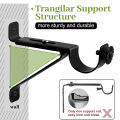 Curtain Rod Bracket, Adjustable Heavy Duty Curtain Rod Holders, Black Curtain Rods Hooks Hangers for Wall Drapery Rod. 