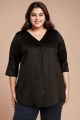 Ladies Plus Size Regular Fit Solid Spread Collar V Neck Casual Shirt Centre Pleat Top.