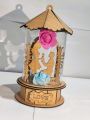Wooden Cute Couple Decorative Showpiece Lightinig System. 