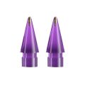 For Apple Pencil 1/2 2pcs Stylus Transparent Replacement Needle Nib, Spec: Round (Purple). 