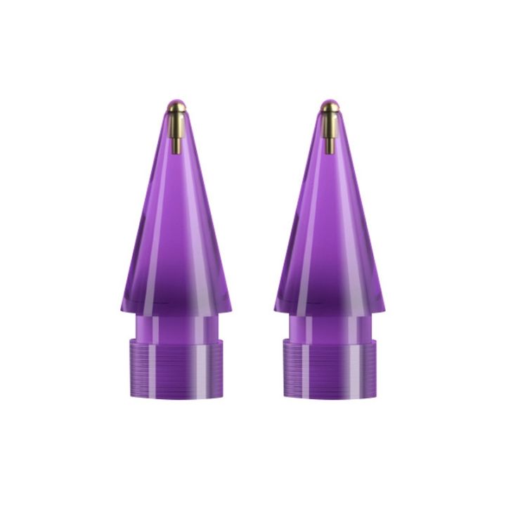 For Apple Pencil 1/2 2pcs Stylus Transparent Replacement Needle Nib, Spec: Round (Purple)