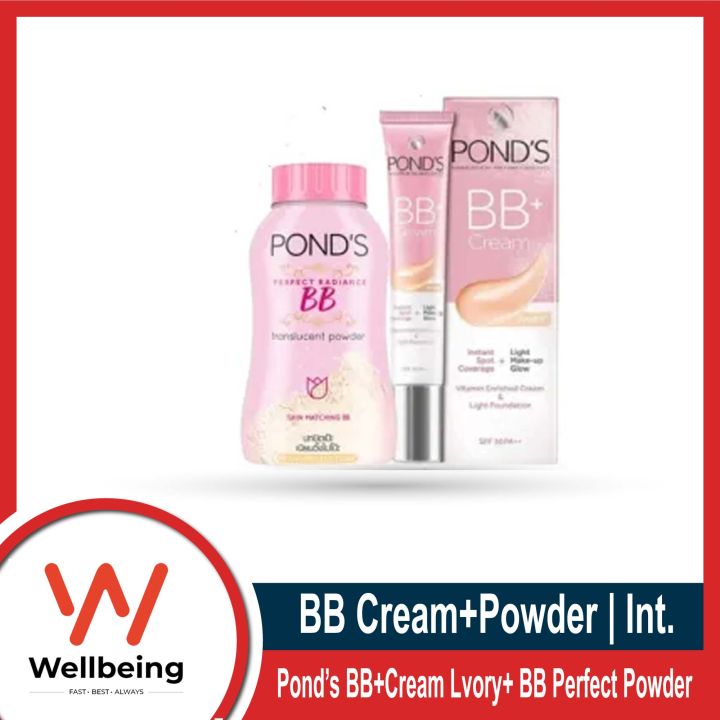 Pond's BB Combo - Pond's BB Perfect Radiance Translucent Faical Powder 50g & BB+ Cream With SPF 30 PA++ 18g - Ivory