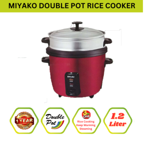 Miyako Double Pot Rice Cooker MRC-512 YLD 1.2 LTR | Daraz.com.bd