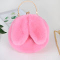 Fur Bag Bag Women's Hand Plush Bag Bag Bunny Ears Fashion Round 2020 New Imitation Fur Bunny Bag Bag.