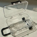 Storage Box Mini Cute Clear Luggage Suitcase Gift Desk Organiser Decoration. 