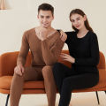 Sunnyheart Underwear Top Pants Long Sleeve Traceless Warmth Thermal Underwear Set. 