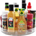1PCS 9 Inch Lazy Susan Spice Rack Organizer, 360 Degree Rotating Round Lazy Susan Turntable for Cabinet, Clear. 