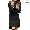 Hoodies Women Sweatshirt Dress Solid Autumn Winter Warm Loose Oversized Hoodie Female Pullover Long Length. 