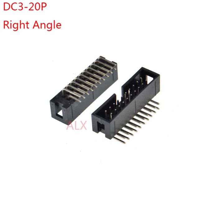 【The road to happiness Store】10pcs dc3-20p pitch JTAG ISP MALE Right Angle idc headers CONNECTOR DOUBLE ROW 2x10PIN DC3 20 PIN HEADER