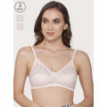 KALYANI Bra For Women 3 pack (36 Size) Pink, Beige, Sky.