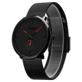 SKMEI 9185 Stainless Steel Quartz Watch  Fashion Watch for Men&women-Black Red. 