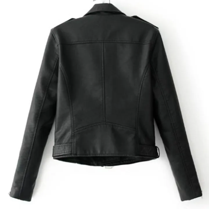 Women%20Bike%20Coat%20Leather%20Long%20Sleeve%20Lapel%20Outwear%20Zipper%20Outfit%20Button%20Pocket%20Jacket%20Spring%20Autumn%20Women%20Fashion%20Short%20Coat%20-%20Image%207