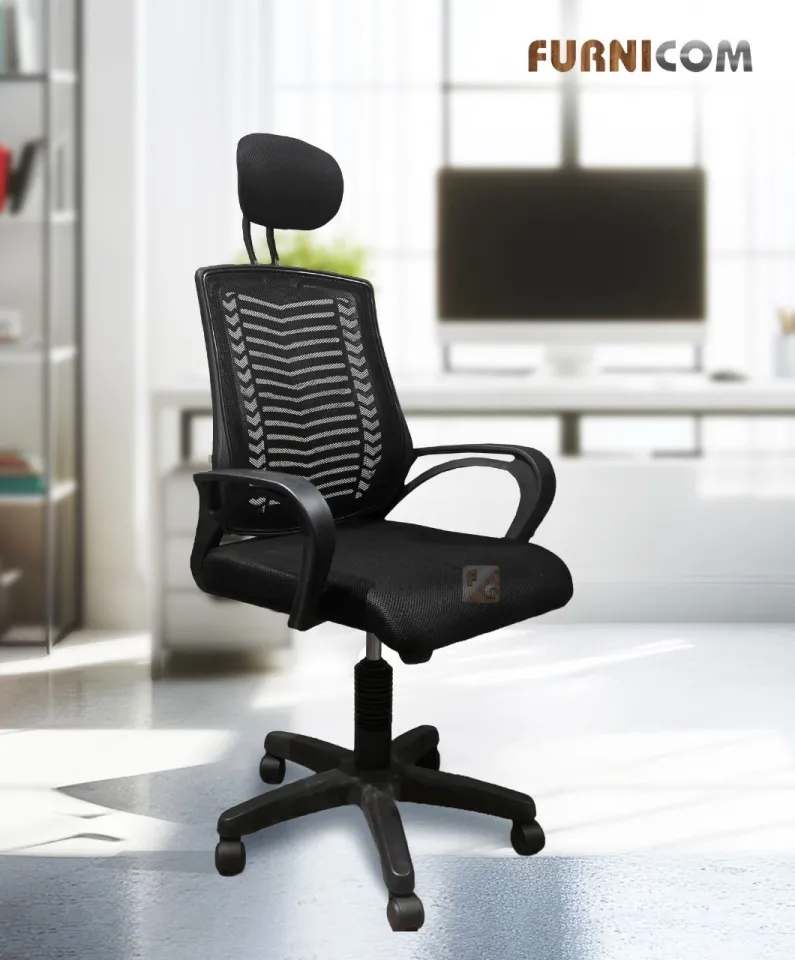 Executive office chair V-mash Black Revolving Chair with Headrest Chair