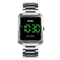 SKMEI SK1505S Silver Stainless Steel Digital Watch For Men - Silver. 