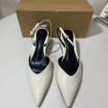 TRAF White Pumps Women 2024 Spring Thick Heels High Heels Women Sandals Fashion Pointed Elegant Office Woman Heeled Shoes. 