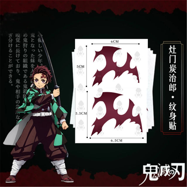 Takerlama%201PCS%20Demon%20Slayer%20Tanjiro%20Cosplay%20Forehead%20Scar%20Sticker%20Waterproof%20Flame%20Pattern%20Tattoo%20Stickers%20Anime%20Character%20Props%20-%20Image%202
