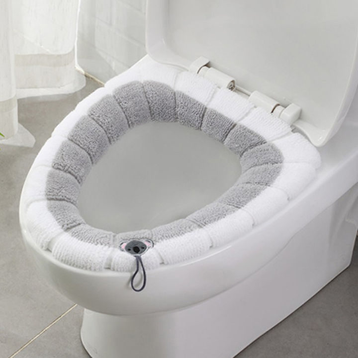 Bathroom Warmer Toilet Seat Winter Cloth Closestool Washable Lid Top Cover Pad