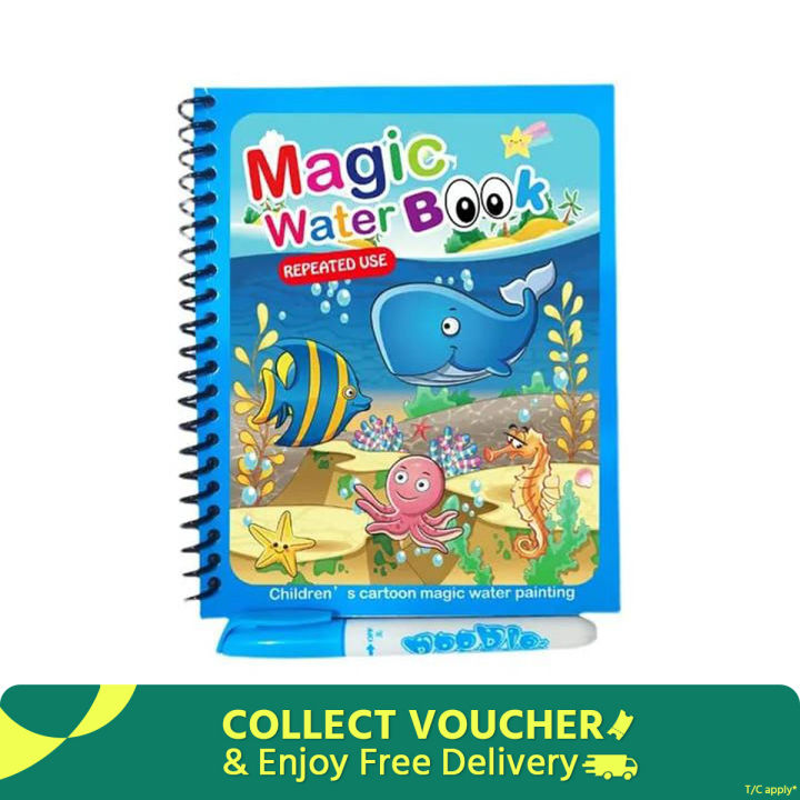 Magic Water Coloring Painting Reusable  Book For Kids - Magic Book
