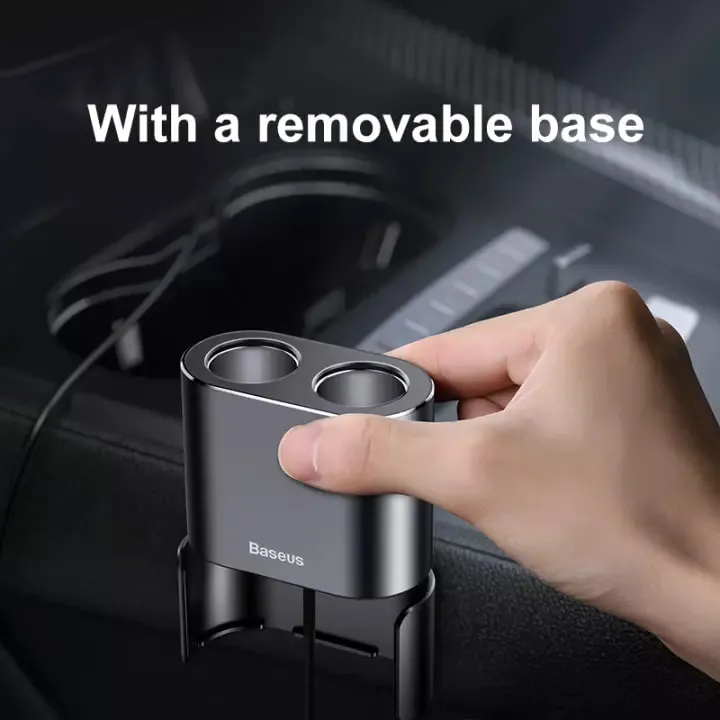 BASEUS%203.1A%20Dual%20USB%20Smart%20Extended%20Car%20Charger%20with%2080W%20Dual%20Ports%20Cigarette%20Lighter%20Socket%20-%20Image%204