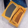 Wood Comb Mirror Box Packing Mushu Folding Mirror Small Wooden Comb Portable Mirror Comb Women Makeup Anti-Static New Brand. 