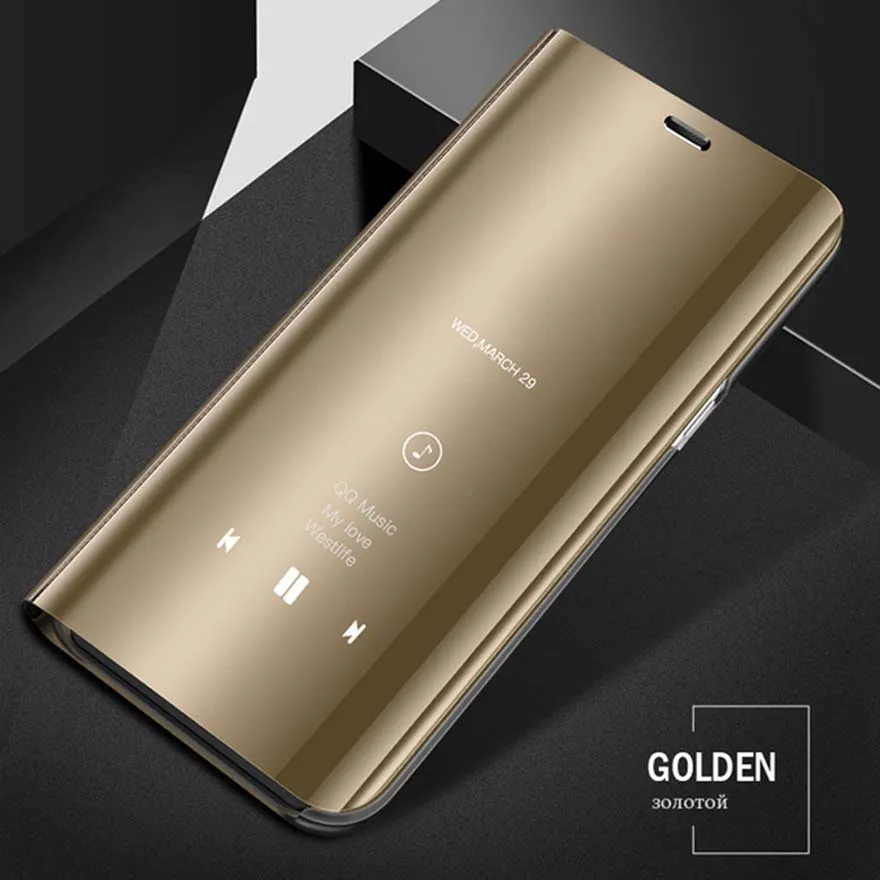 Gold Mirror Flip Case Samsung A51 Smart Mirror Flip Cover Case For