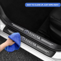 4Pcs Car 3D Carbon Fiber Door Anti Scratch Car Door Threshold Strip Sticker Car Door Protective Vinyl Car Stickers for TOYOTA.