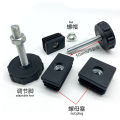 1 PCS Of M8 * 50/100mm Adjustable Foot Pads With Nuts Pipe Plugs Black Square Furniture Shelves Height Adjustable Foot Cups.