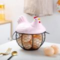 Egg Basket,Eggs Holder Basket, Organizer Storage Wrought Wire Restaurant Storage Basket,Kitchen Hen Decor (Pink). 