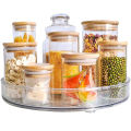 1PCS 9 Inch Lazy Susan Spice Rack Organizer, 360 Degree Rotating Round Lazy Susan Turntable for Cabinet, Clear. 