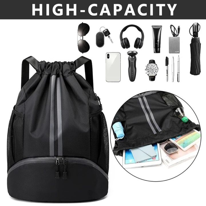 Outdoor%20Men%20Sports%20Bags%20Large%20Football%20Basketball%20Bag%20Gym%20Swimming%20Drawstring%20Bag%20Women%20Camping%20Waterproof%20Shoes%20Oxford%20Backpack%20-%20Image%203